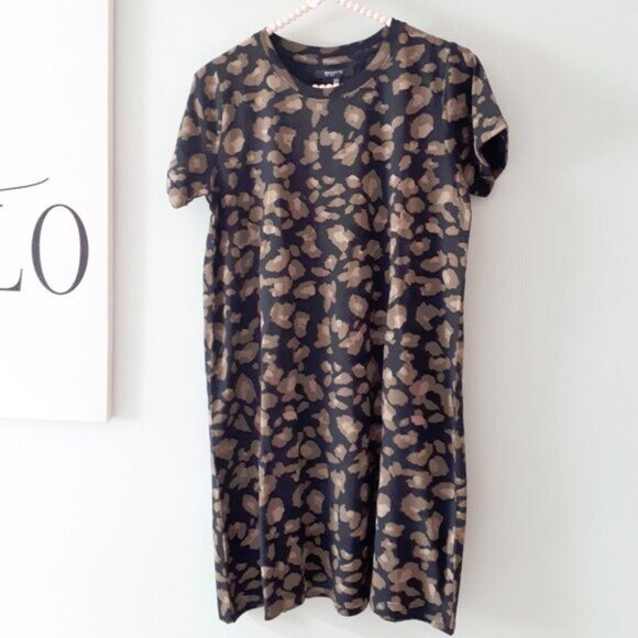 NWT Brunette the Label leopard print cotton t-shirt dress, S/M - Picture 7 of 7